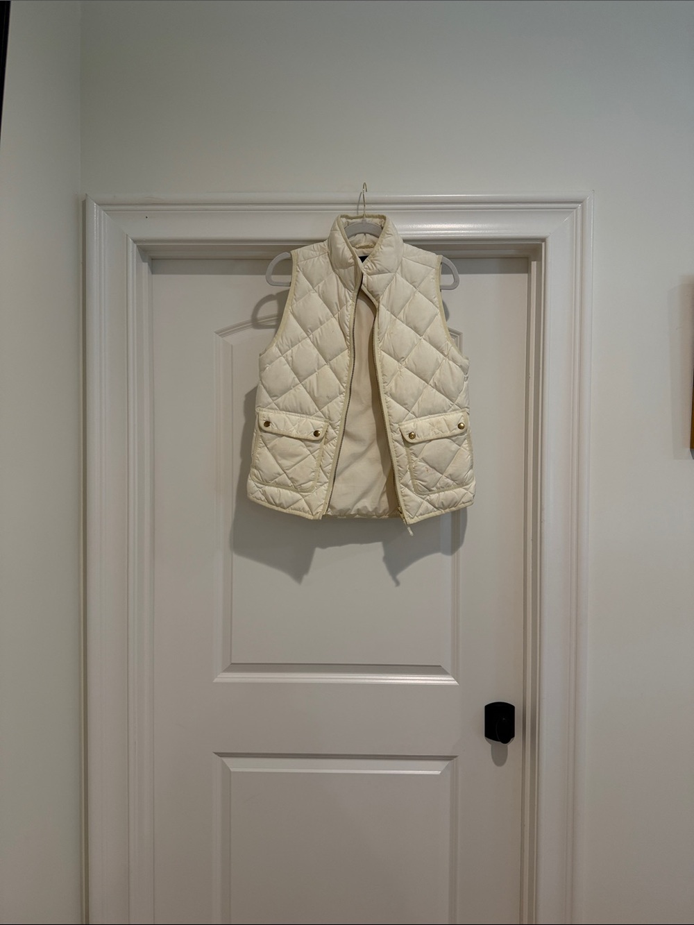 J. Crew Cream Quilted Puffer Vest - Sleeveless